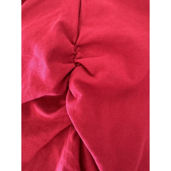 NWT Old Navy Maternity Fitted Faux Wrap Bodycon Dress Red Ruched Stretch - Picture 7 of 9